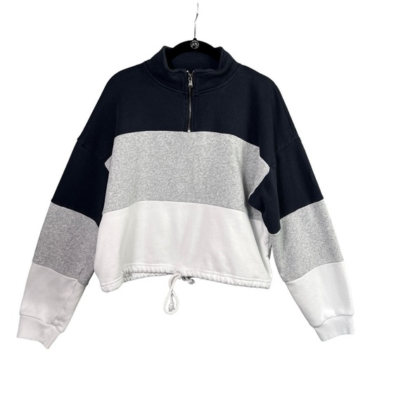 American Eagle Outfitter Women's Cropped Quarter Zip Sweater Long Sleeve Size M - Picture 1 of 9